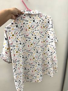 Fun Graphic Print Button-Down Shirt