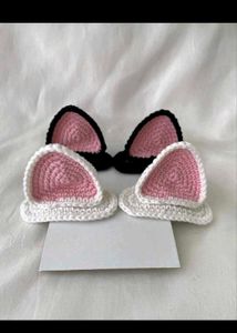 Cute Crochet Cat Ear Hair Clips