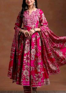 Vibrant Floral Print Kurta Set