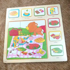 Vintage Wooden Food Puzzle