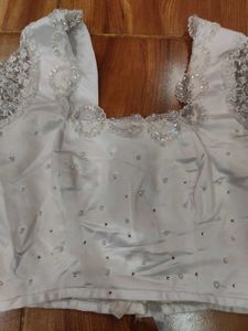 White Lace Sleeve Blouse