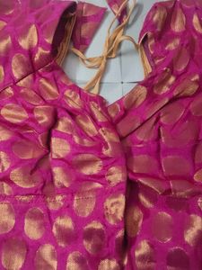 Beautiful Pink Blouse with Gold Print