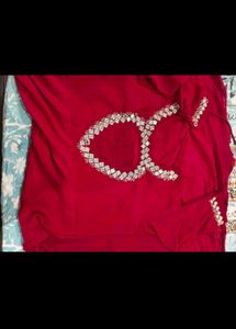 Beautiful Hot Pink Mirror work gown with duppata