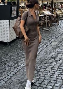 Stylish Ribbed Knit Midi Dress