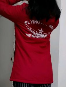 Stylish Red Hooded Jacket