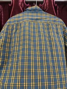 Men's Blue &amp; Yellow Plaid Casual Shirt