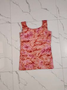 Pink &amp; Orange Tie-Dye Sleeveless Top