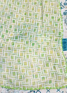 Cream and Green Dupatta (pack of 1)
