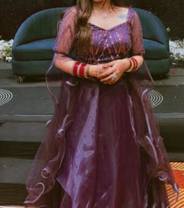 Stunning Purple handwork Lehenga Choli Set