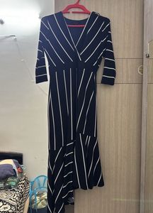 Chic Striped Wrap Dress