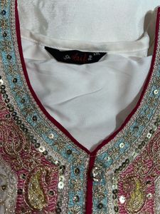 Elegant White Embellished Sharara Set