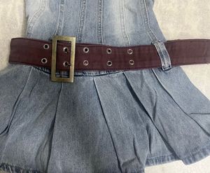 SALE❗️ y2k vintage denim belted mini dress🤩
