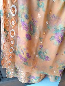 Embroidered dupatta with Floral Print