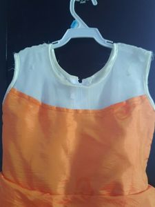 Orange And Cream Girl Frock