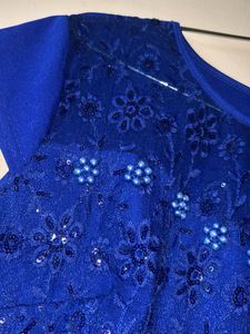 Elegant Royal Blue Lace Dress