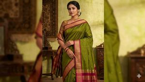 looking beautiful saree semi pathani