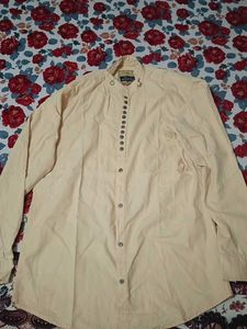 Men's Cream Button-Up Shirt