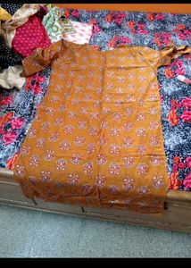 Printed Kurta with Embroidered Yoke