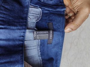 Blue Denim Pleated Skirt