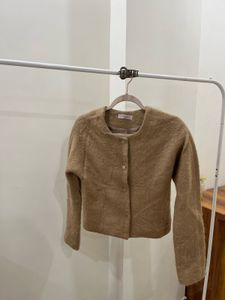 TAN BROWN WOOL SHORT BLAZER