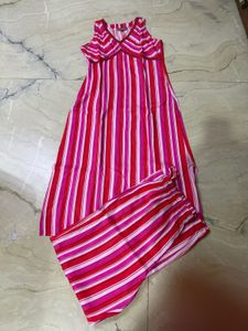 Chic Striped Sleeveless kurta with pants