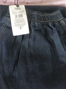 Women's Dark Wash Denim Maxi Skirt
