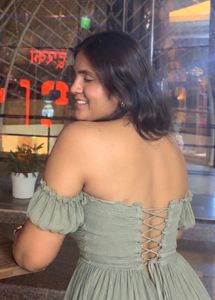 Light Green Puff Sleeve Corset Dress