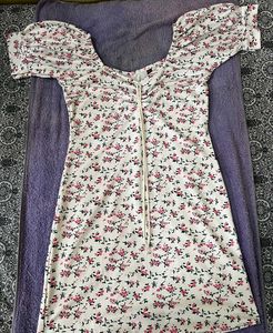 Floral Print Puff Sleeve Dress