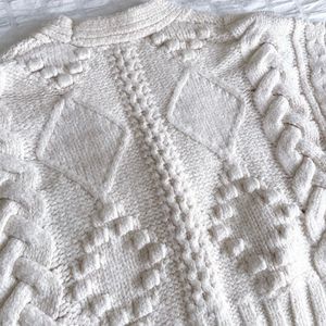 Zara Cream Cable Knit Cardigan