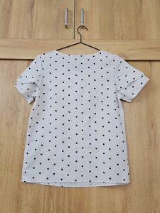 Cute White Heart Print Top