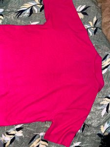 Bright Pink Short Sleeve Top