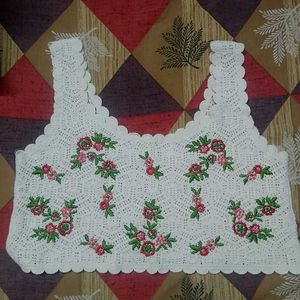 Handmade Crocheted Floral Blouse