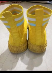 Bright Yellow Knit Sneakers