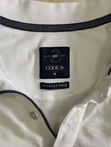 Men's White Stretch Polo Shirt