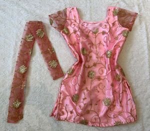 Pink Embroidered Kurta Set with Dupatta