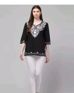 Embroidered Black Tunic