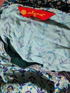 Blue Printed Anarkali Gown