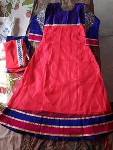 pink and navy blue salwar suit 3 piece
