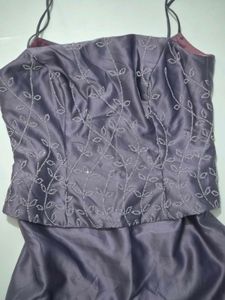 Satin Embellished Evening Gown
