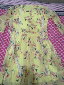 Beautiful Yellow Floral Gown