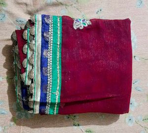 Beautiful Maroon Saree