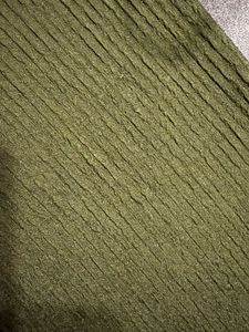 Olive Green Ribbed Wide Leg Pants