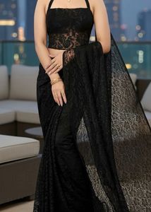 Black Lace Saree and blouse