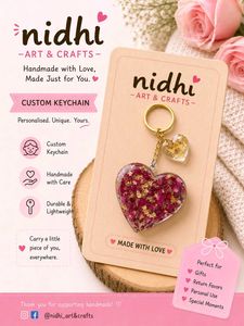 Custom Heart Resin Keychain