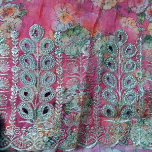 Elegant unstitched party wear dress material, suit