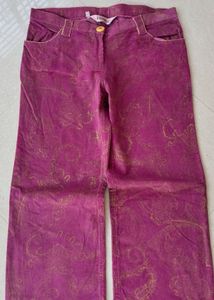 Y2K metallic print pants
