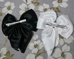 Elegant Satin Bow Hair Clips (Set of 2)