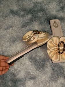 Elegant Satin Bow Slides