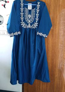 Elegant Blue Embroidered Kurta Set