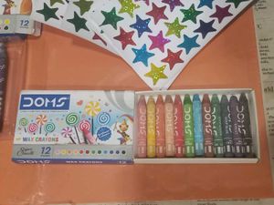 DOMS Wax Crayons &amp; Star Stickers Set